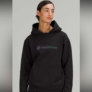 Lululemon All Yours Hoodie Ash black with graphic logo Women Size 8 RARE /HTF